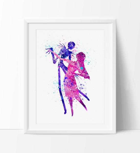 547x600 The Nightmare Before Christmas, Watercolor Art, Watercolor - Christmas Watercolor Art