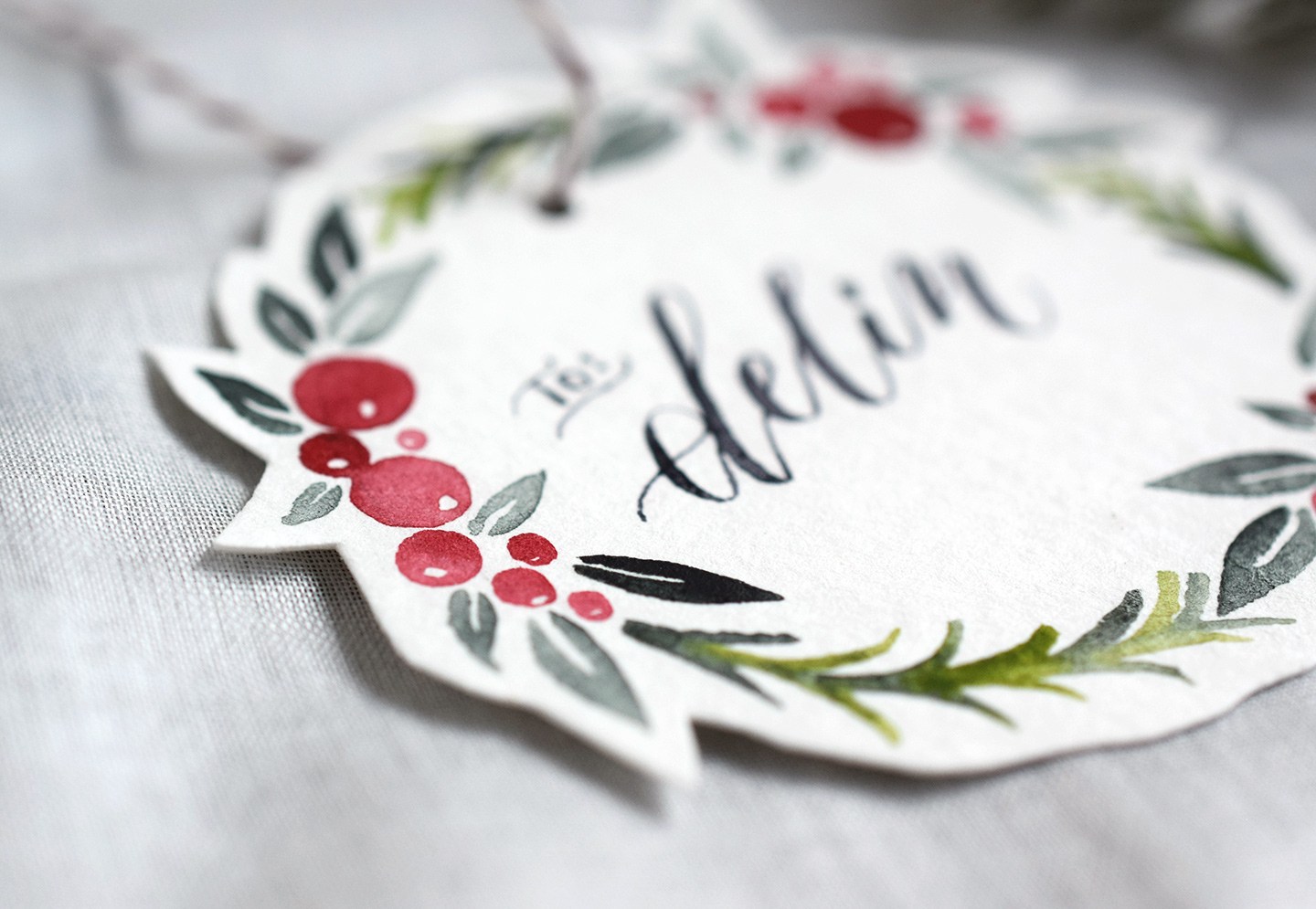 1440x995 Watercolor Holiday Wreath Tutorial + Free Printable The - Christmas Wreath Watercolor