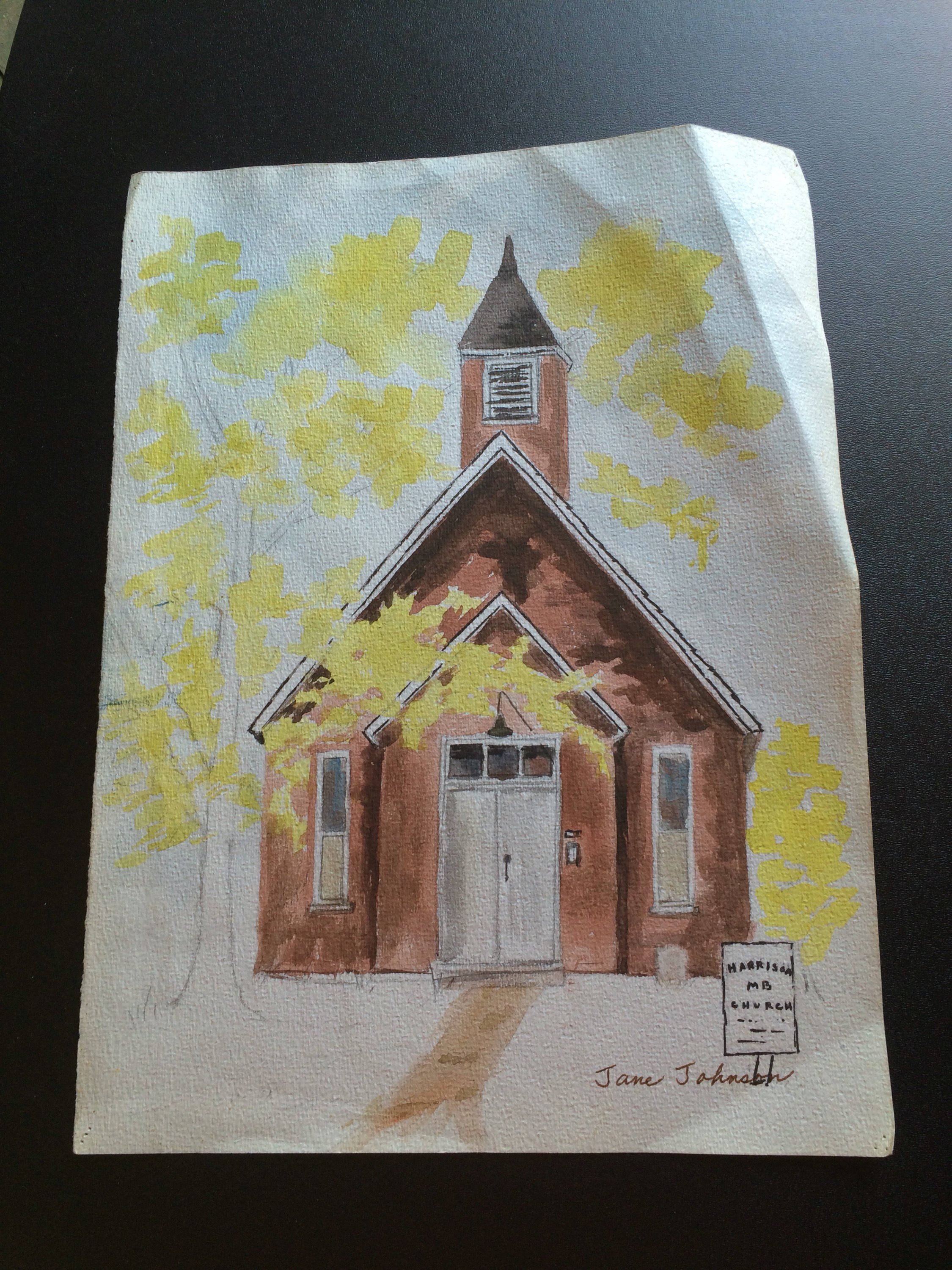 2250x3000 Vintage Watercolor Painting Of Country Church On Sepia Paper - Church Watercolor