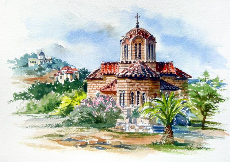 750x528 Watercolor Painting Gallery - Church Watercolor