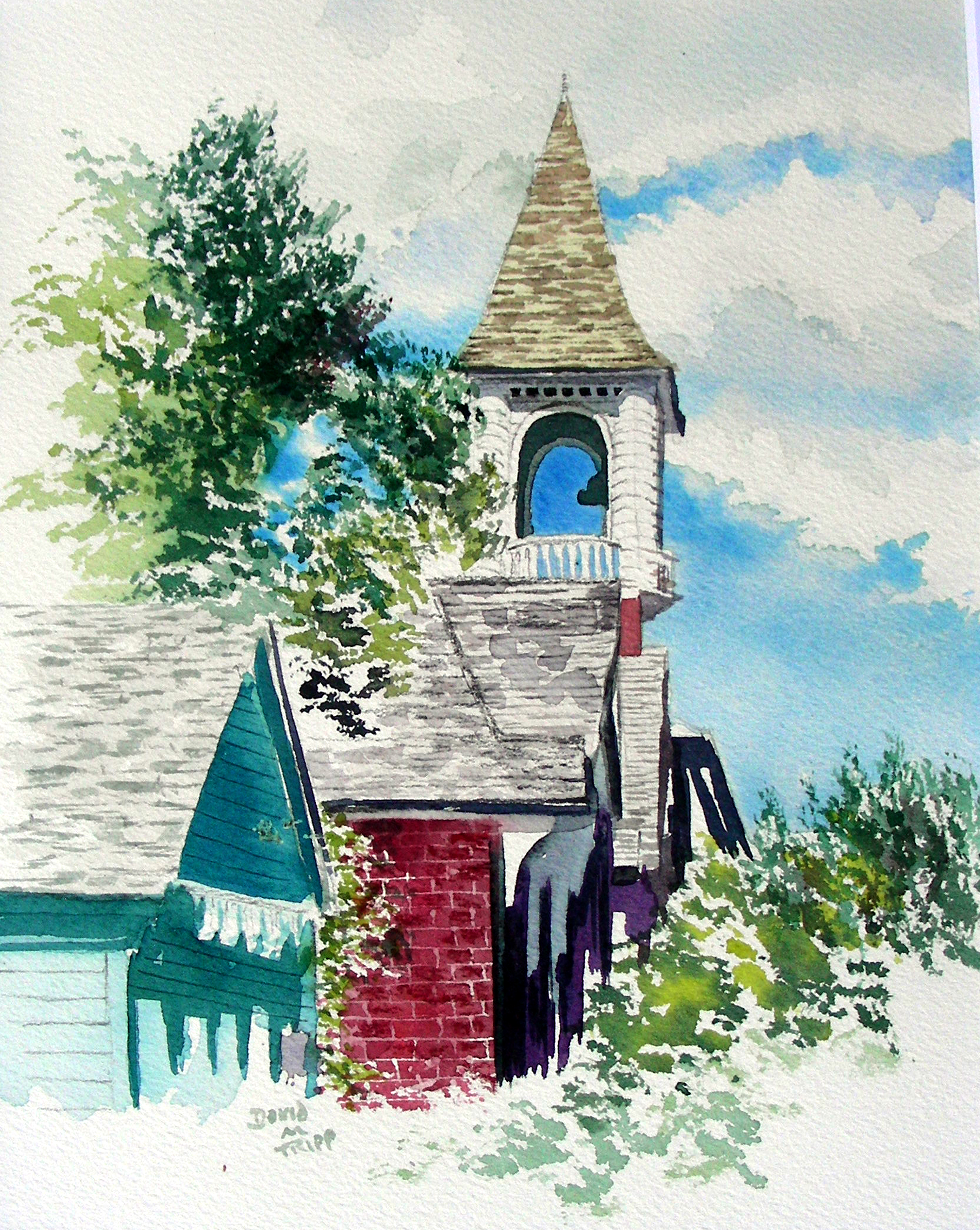 3000x3764 Watercolor Of Historic Church In Leadville, Colorado - Church Watercolor
