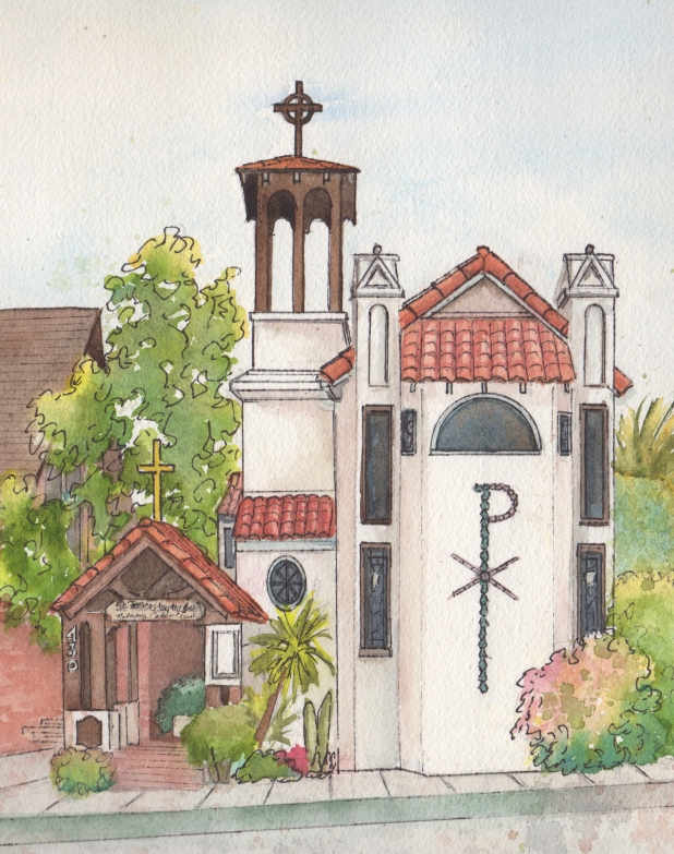 618x783 Watercolor Painting Of Church And Other Wedding Venues Home - Church Watercolor