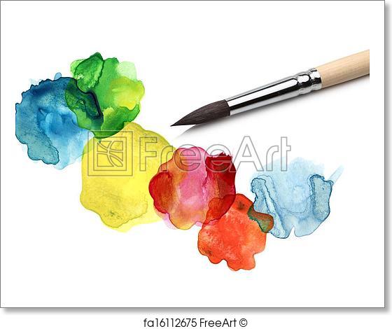 560x470 Free Art Print Of Brush And Bstract Circle Watercolor Painting - Circle Watercolor Art