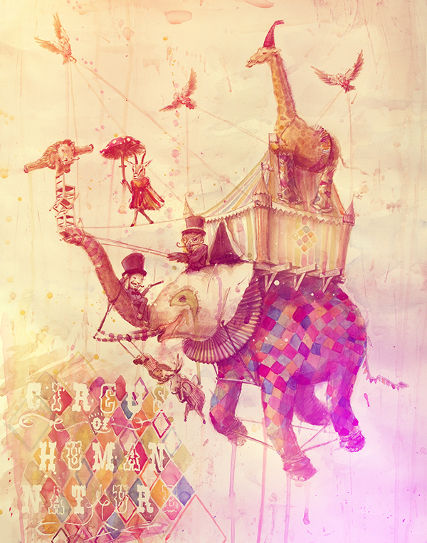 600x763 Circus Of Human Nature On Behance - Circus Watercolor
