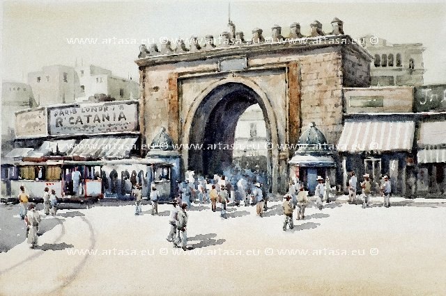 640x426 Arab Cities In The Early 1900 (Watercolors) Artasa - Classic Watercolor