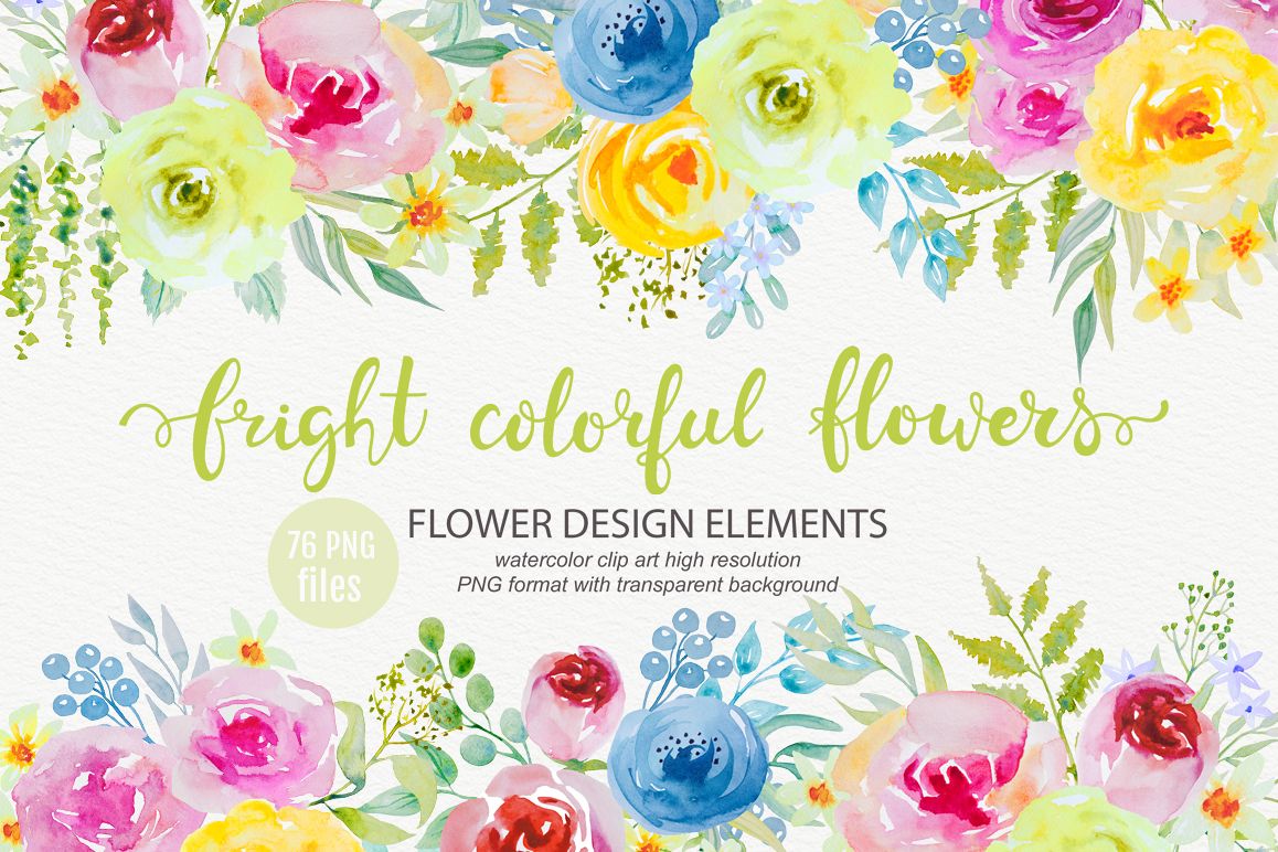 1158x772 Bright Watercolor Flowers Clipart - Clipart Watercolor Flowers