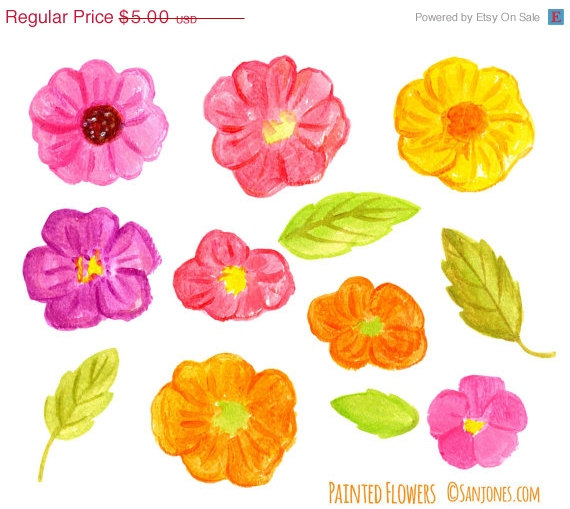 570x509 Clipart Sale Watercolor Flowers Clip Art - Clipart Watercolor Flowers