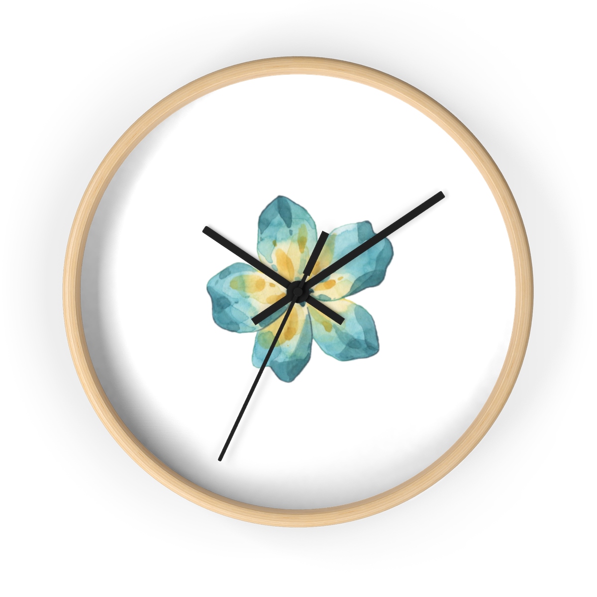 1200x1200 Minimalist Floral Design - Clock Watercolor