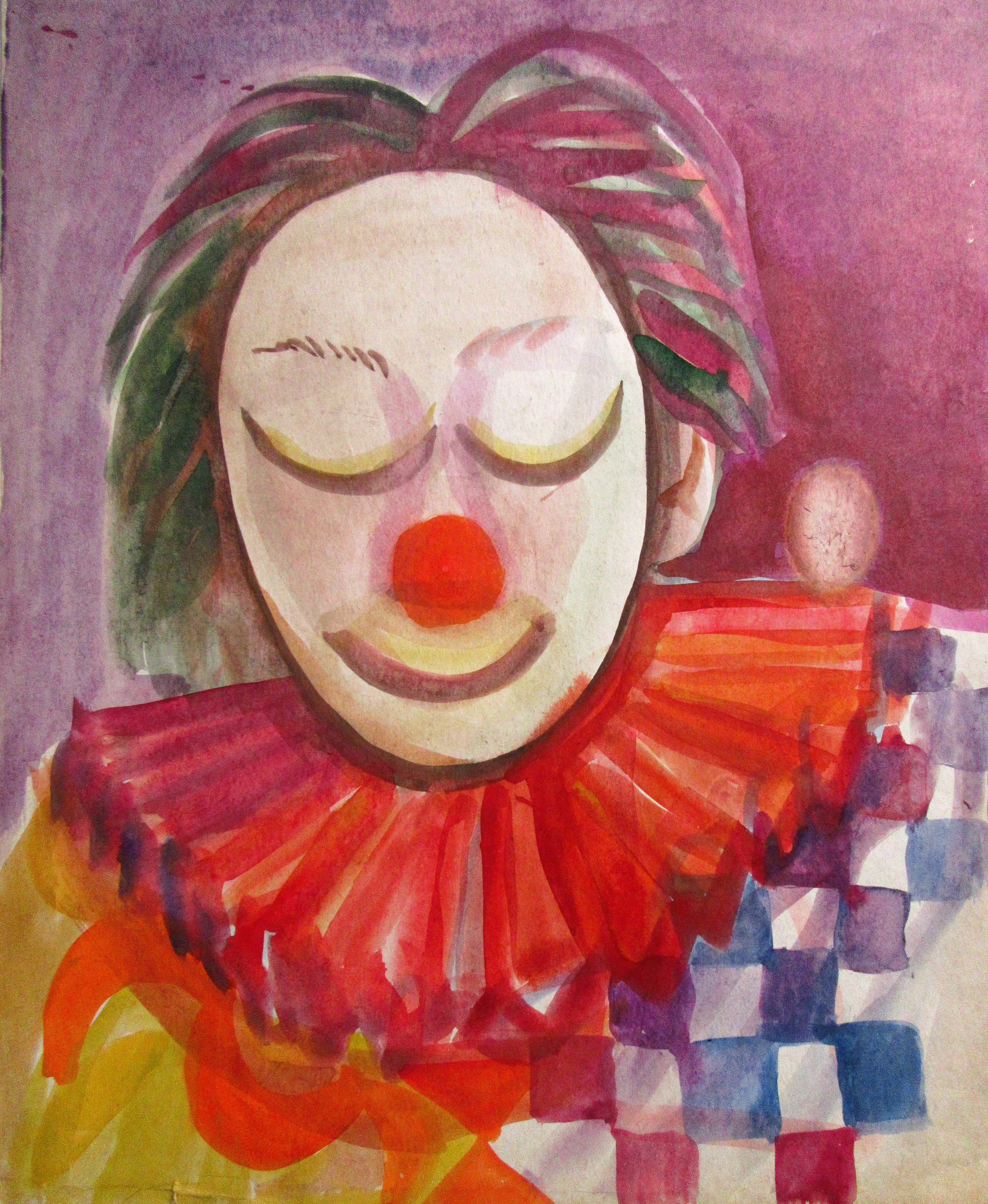3878x4727 Paintings For Sale Clown Original Watercolor Painting By Galina - Clown Watercolor