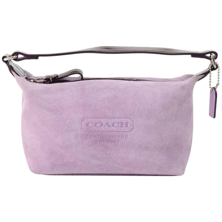 844x844 Coach Lavender Suede Leather Small Handbag For Sale - Coach Watercolor Purse
