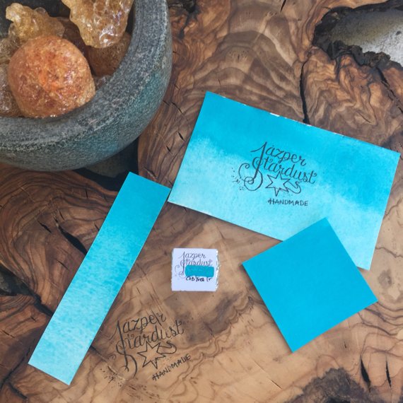 570x570 Cobalt Turquoise Light Artisanal Handmade Watercolor Half Pan Etsy - Cobalt Turquoise Watercolor