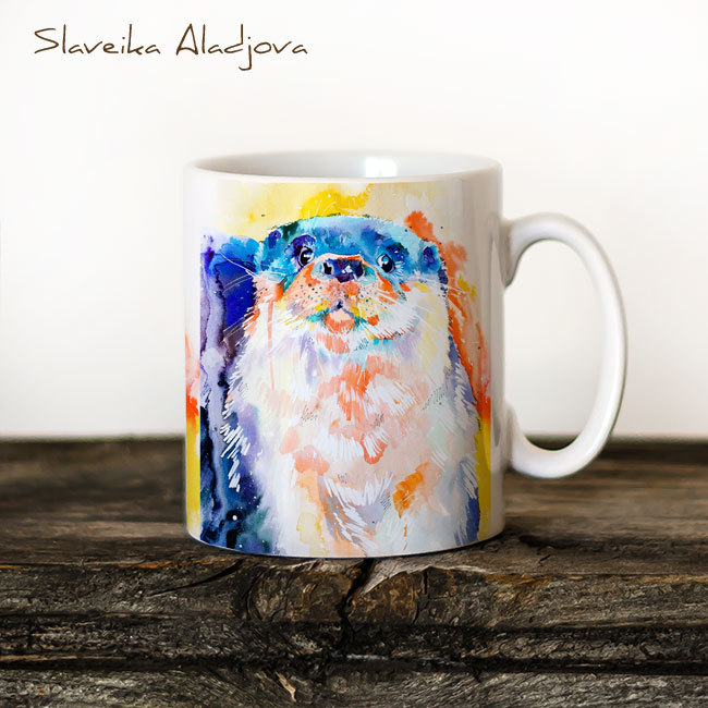 650x650 Otter Watercolor Coffee Mug - Coffee Cup Watercolor