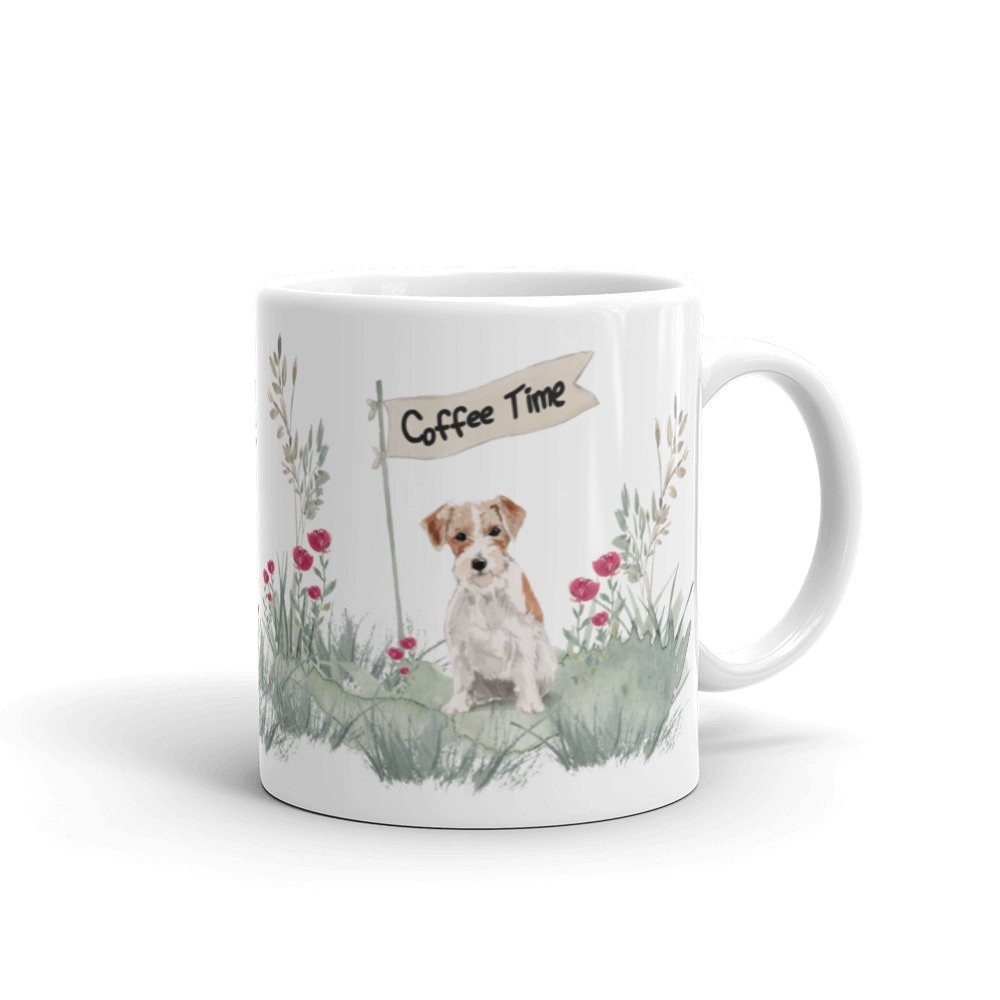 1000x1000 Wirehaired Jack Russel Mug Dog Watercolor Coffee Tea Mugdog Mug - Coffee Cup Watercolor