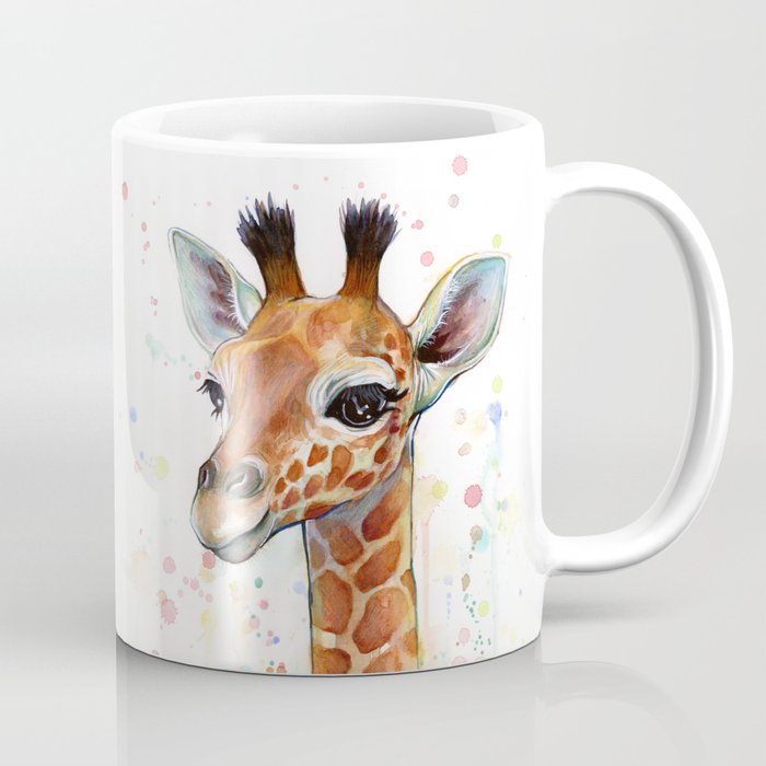 700x700 Giraffe Baby Animal Watercolor Whimsical Nursery Animals Coffee - Coffee Mug Watercolor