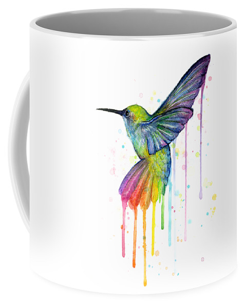 479x600 Hummingbird Of Watercolor Rainbow Coffee Mug For Sale By Olga - Coffee Mug Watercolor