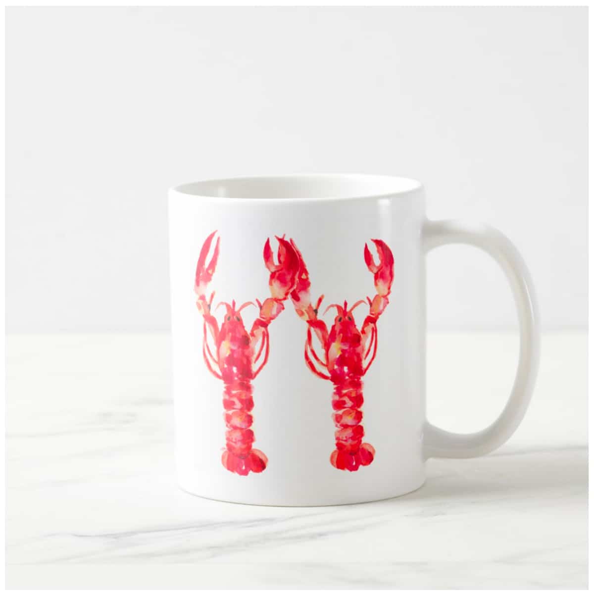 1200x1200 Lobsters Coffee Mug Elegant Amp Custom Watercolor Wedding - Coffee Mug Watercolor