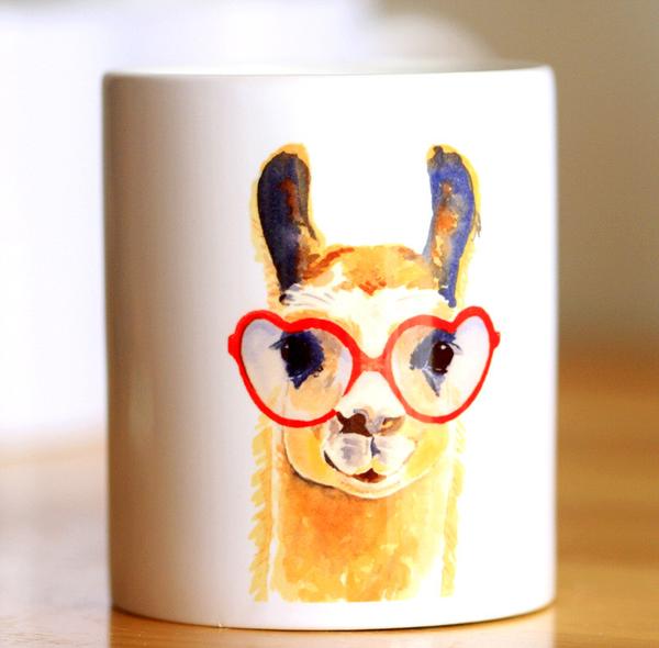 600x590 Watercolor Llama Coffee Cup Caffeine Craze - Coffee Mug Watercolor