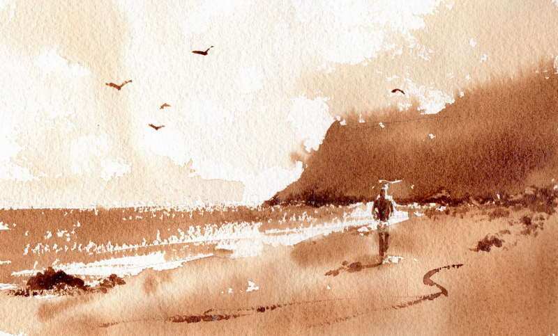 800x483 Using Instant Coffee To Paint A Watercolor Painting - Coffee Watercolor