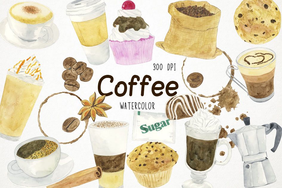 945x630 Watercolor Coffee Clipart, Coffee Clip Art - Coffee Watercolor