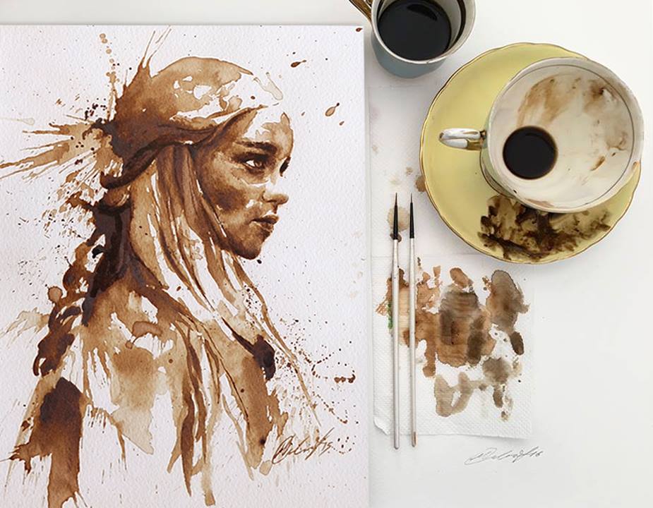 Painting With Coffee A Free Brush Set - Coffee Watercolor Painting. 