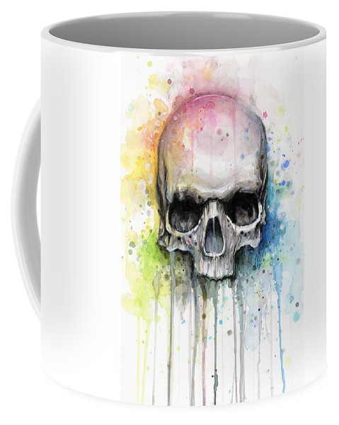 479x600 Skull Watercolor Painting Coffee Mug For Sale By Olga Shvartsur - Coffee Watercolor Painting