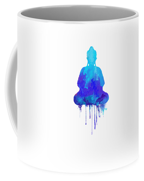 479x600 Blue Buddha Watercolor Painting Coffee Mug For Sale By Thubakabra - Coffee Watercolor Painting
