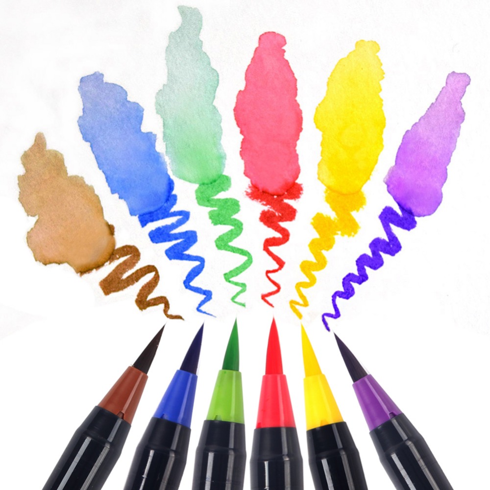 1000x1000 20 Color Premium Painting Soft Brush Pen Set Watercolor Markers - Color Watercolor
