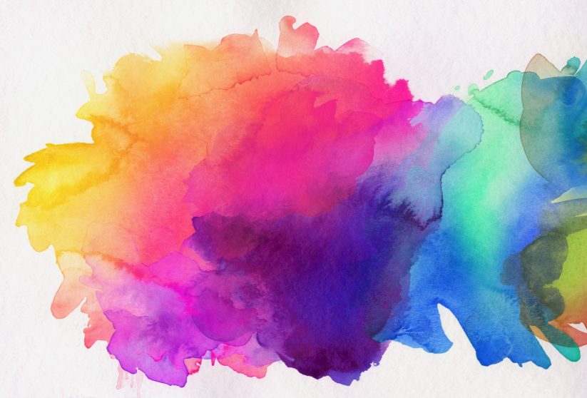 823x558 Rainbow Colored Watercolor Paints On Paper - Color Watercolor