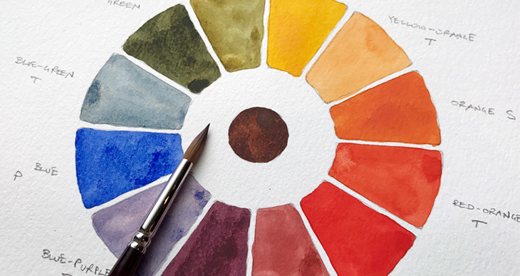 730x387 How To Make A 12 Color Watercolor Wheel Step By Step - Color Wheel For Watercolor Painting