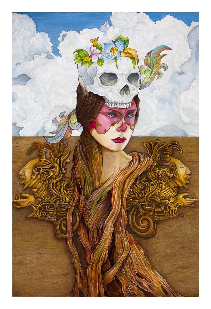 701x1024 Mayan Tree. Raztine Artwork. Colored Pencils On Watercolor Paper - Colored Pencil On Watercolor Paper