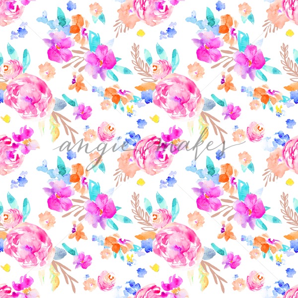 600x600 Colorful Watercolor Flower Background - Colorful Watercolor Art