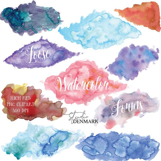 642x642 Loose Watercolor Forms Clipart Colorful Watercolor Clip Art Etsy - Colorful Watercolor Art