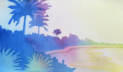 400x234 Paint A Sunset Landscape Using This Watercolor Technique! - Colorful Watercolor Paintings