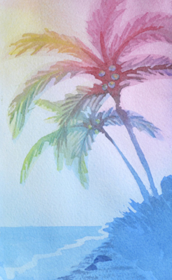 246x400 Palm Tree Painting - Colorful Watercolor Paintings