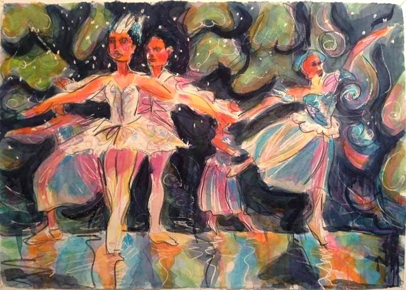 800x571 Water Color Dance Dramatic Colorful Watercolor Paintings Of Young - Colorful Watercolor Paintings
