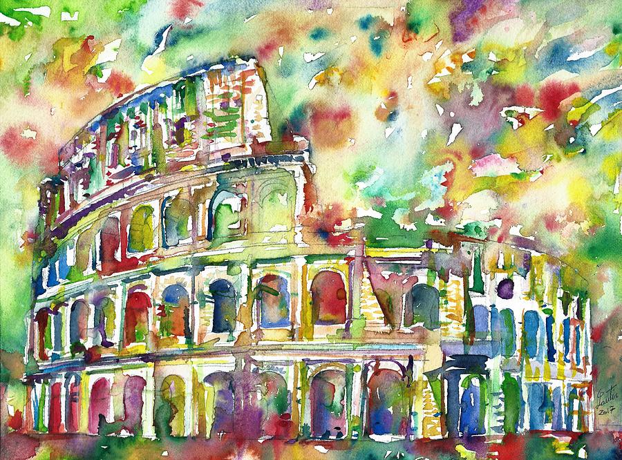 900x666 Colosseum - Colosseum Watercolor
