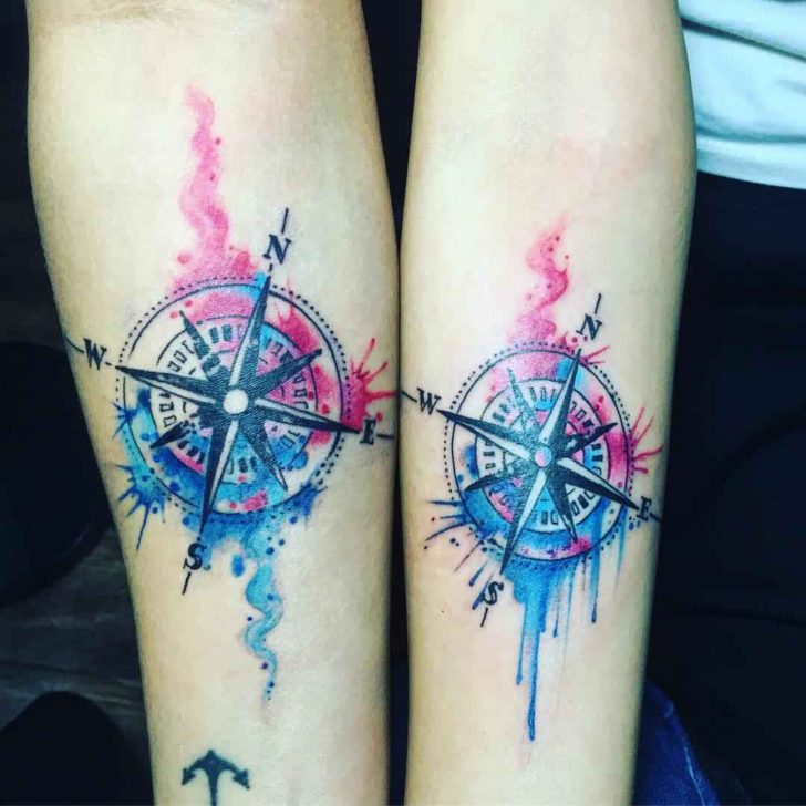 728x728 Watercolour Compass Tattoos Best Tattoo Ideas Gallery - Compass Watercolor