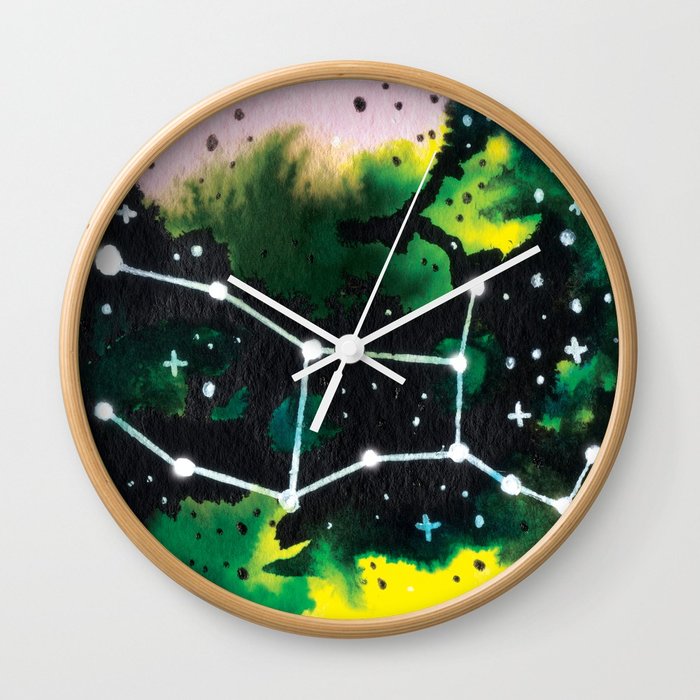 700x700 Virgo Constellation Watercolor Wall Clock By Sheepdoodles Society6 - Constellation Watercolor