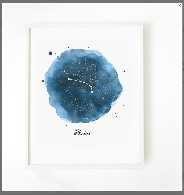 707x747 Aries Constellation Print Watercolor Zodiac Painting Print Etsy - Constellation Watercolor