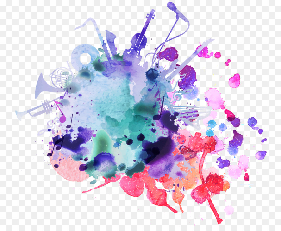 900x740 Download Watercolor Painting Music Festival Background Musi - Cool Watercolor