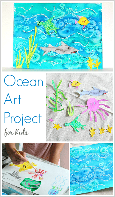 386x656 Cool Ocean Art Project For Kids Using Salt And Watercolor Paint - Cool Watercolor Pictures