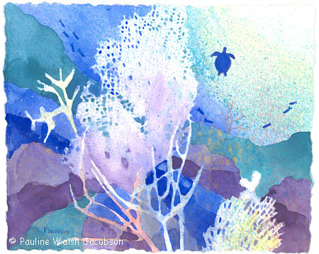 450x359 Watercolor Paintings Coral Reef Dreams 5 - Coral Reef Watercolor