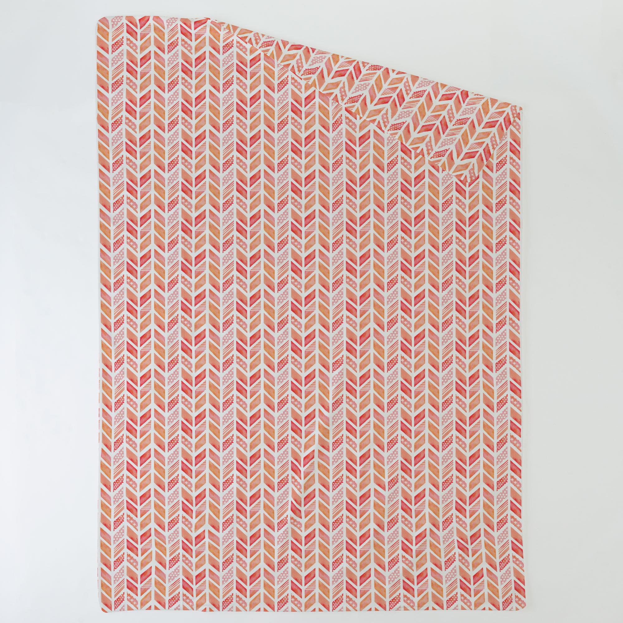 2000x2000 Coral Watercolor Herringbone Duvet Cover Carousel Designs - Coral Watercolor