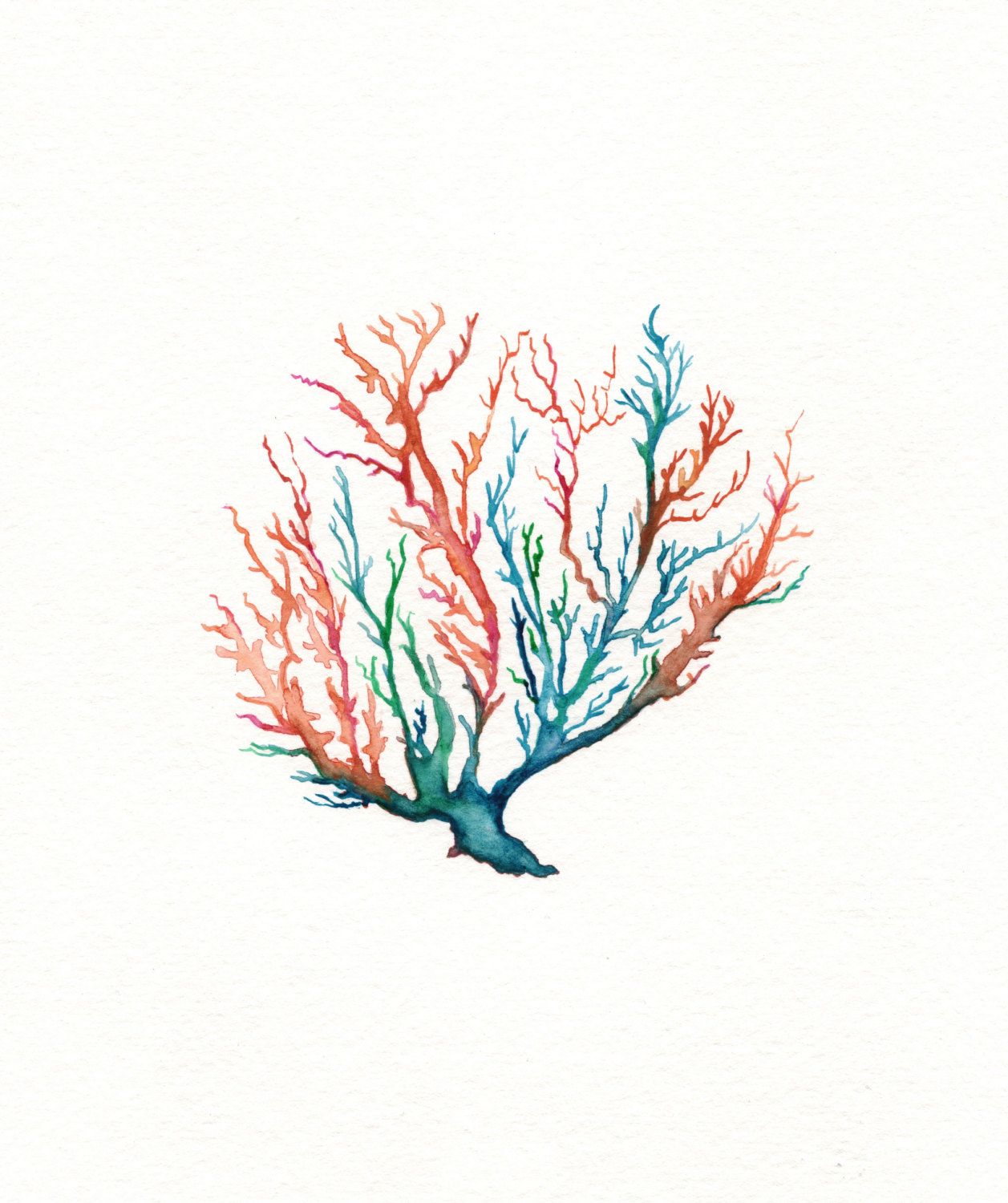 1257x1500 No. 5 Sea Coral, Wall Art, Watercolor, Beach Art In 2018 Decor - Coral Watercolor