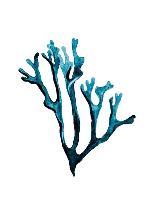 536x750 Watercolor Coral One Poster - Coral Watercolor