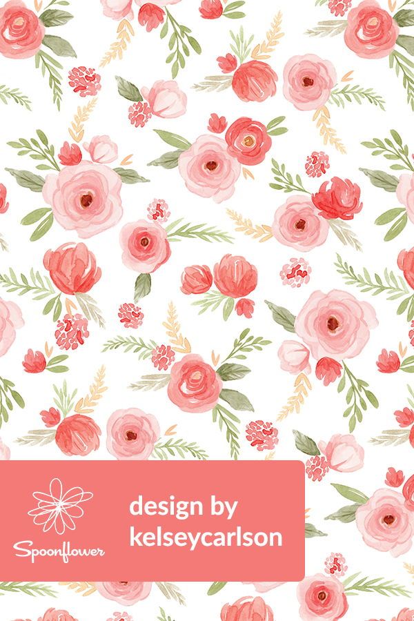 600x900 Coral Floral Watercolor By Kelseycarlson - Coral Watercolor Flowers