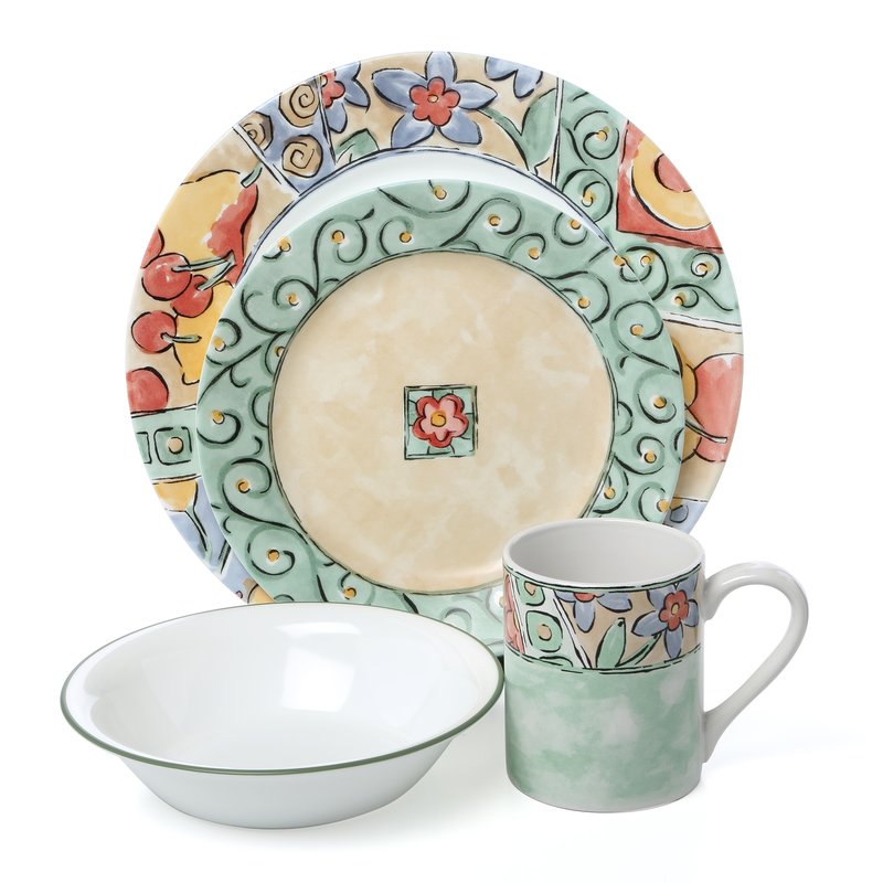 800x800 Corelle Impressions Watercolors 16 Piece Dinnerware Set, Service - Corelle Watercolors