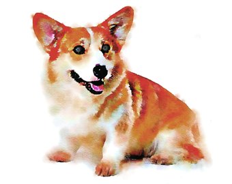 340x270 Steampunk Corgi Watercolor Painting Pet Portrait - Corgi Watercolor