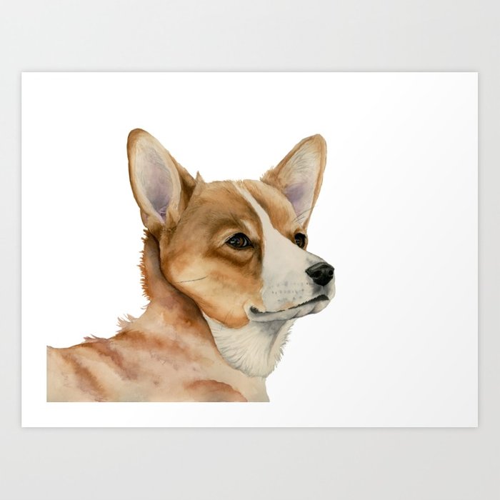 700x700 Welsh Corgi Watercolor Painting Art Print By Namibear Society6 - Corgi Watercolor
