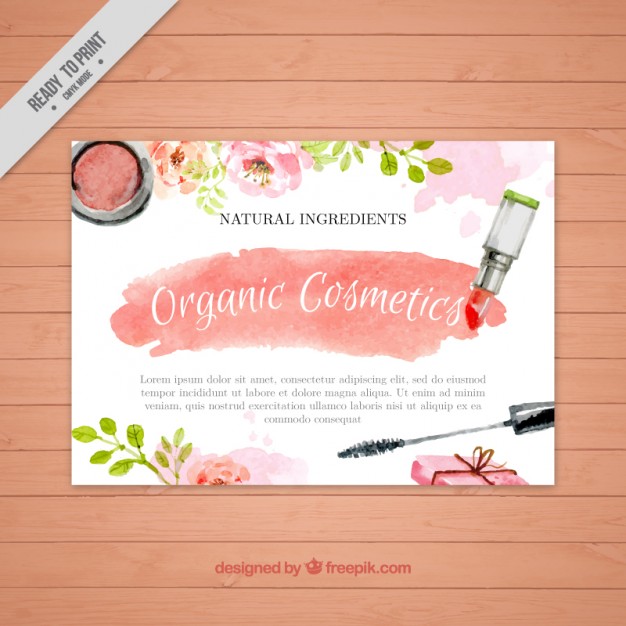 626x626 Watercolor Cosmetics Flyer Vector Free Download - Cosmetic Watercolor